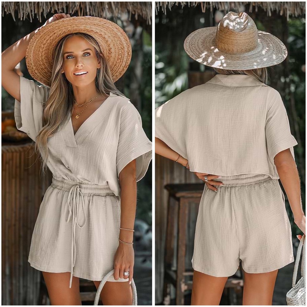 Cupshe Cream Jumpsuit Romper